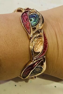 Paua Shell Elasticated Bracelet Various Colours