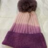 Slight Sparkle Purple Ombre Cashmere Mix Pom Pom Hat