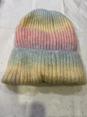 Pastel Or Blue Ombre Sequin Cashmere And Wool Mix Hat