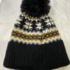 Black Nordic Print Pom Pom Hat