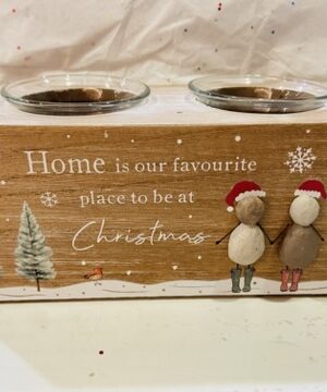 Home Is Our Favourite Place Pebble People Tea Light Holder