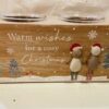 Warm Wishes For Christmas Pebble People Tea Light Holder