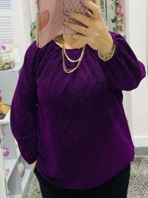 Blue Or Magenta Lurex Glitter Top