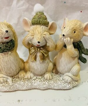 Hear No Evil Festive Mice Ornament