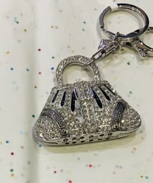 Silver Diamante Bag Key Ring/Bag Charm
