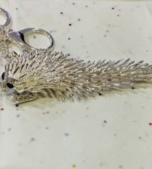Silver Porcupine Bag Key Ring/Bag Charm