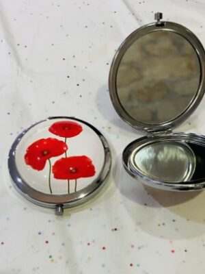 Trio Of Poppies On A Magnifying Mirrored Compact