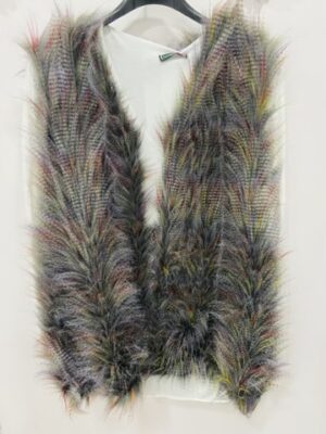 Grey/Multi Faux Fur Gilet