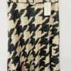 Beige/Black Dog Tooth Print Belted Skirt