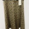 Brown/Black Greek Key Print Belted Skirt