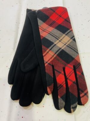 Red Or Brown Check Gloves