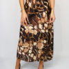Black Or Brown Abstract Print Long Satin Skirt