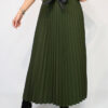 Green Or Chocolate Brown Long Pleated Skirt