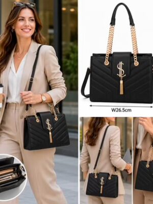 Black, Or Grey Designer Inspired Tassel Detail Shoulder Bag