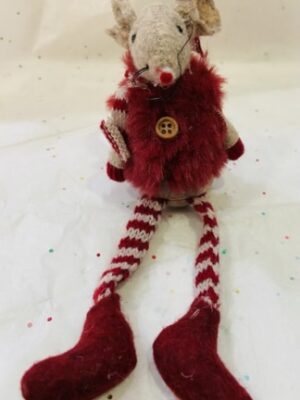 Red Fur Gillet Mouse With Dangly Legs