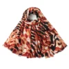 Orange/Black Wave Cotton Mix Lightweight Scarf