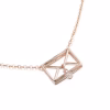 Rose Gold Diamante Envelope Pendant Short Necklace
