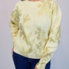 Stone, Camel, Or Cream Floral Foil Print Ribbed Jumper