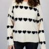 Stone Or Black Diamante Embellished Heart Stripe Jumper