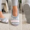 Grey Nordic Style Pattern Memory Foam Insole Slippers Various Sizes