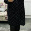 Black, Khaki, Dark Grey, And Light Grey Check Tunic Dress