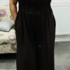 Brown Sequin Jumpsuit With 2 Pockets