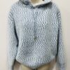 Blue/White Fluffy Hooded Top
