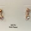 Arrow/Heart Rose Gold Stud Earrings