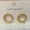 Gold Diamante Circle Earrings