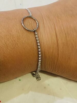 Silver Ring Diamante Detail Bracelet