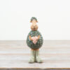 Cute Standing Sheep Ornament Holding A Pink Heart