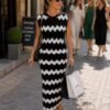 Zig Zag Fine Knit Top And Long Skirt Co- Ord Various Colours