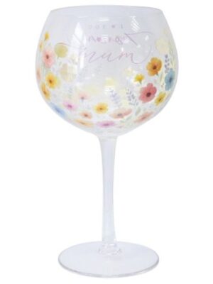 Mum Floral Gin Glass, 22cm