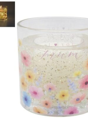 Floral Glitter Candle