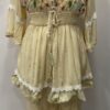 Beige Floral Sequin 2 Piece Top And Trouser Set