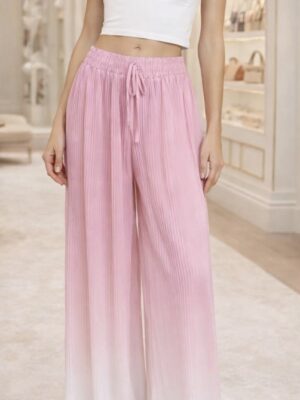Ombre Pleated Long Trousers In Various Colours