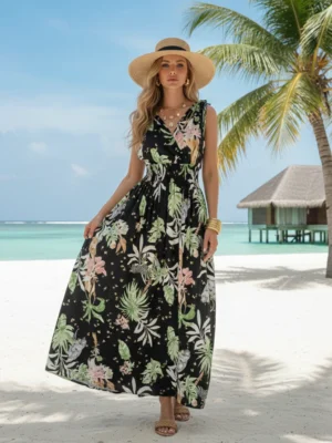 Safari Print Summer Maxi Dress In Various Colours
