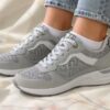 White/Silver Animal Print Lightweight Trainers
