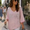 Pink Or Lemon Fine Knitted "BEAUTIFUL" Foil Print With Diamante Detail Top