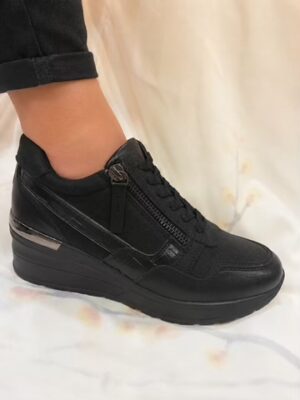Black With Metal Trim Trainers