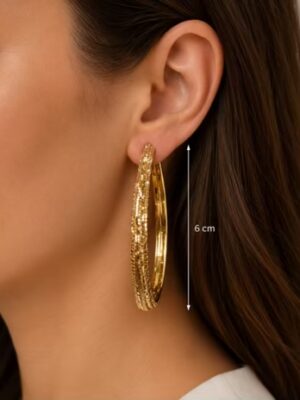 Gold 2 Strand Extra Large Hoop Earrings