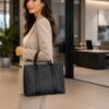 Black Or Beige Monogram Tote Bag