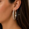 Silver Large Diamante Hoop Earrings