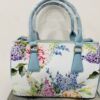 Blue Or Pink Floral Handbag With Shoulder Strap