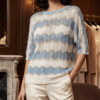 Chevron Pattern Light Weight Knitted Top In Various Colours