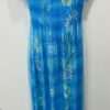 Turquoise Floral Tie Dye Print Long Dress