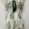 Green Or Brown Gold Beaded Floral Print Dress