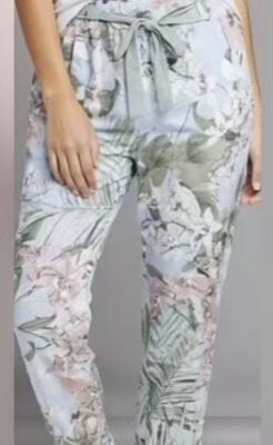 Pale Blue Floral Print Magic Trousers