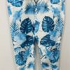 Blue Leaf Print Magic Cotton Trousers