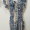 Navy/Brown Zebra Print Plus Size  Dress